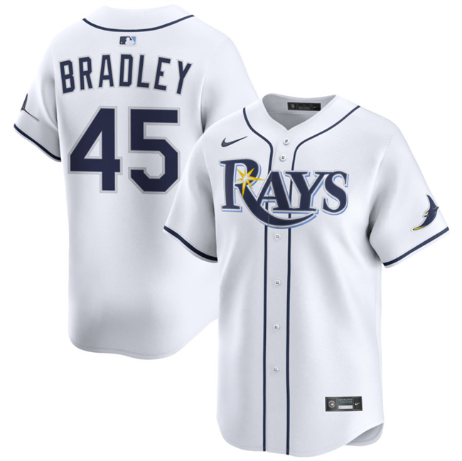 Men's White Tampa Bay Rays #45 Taj Bradley 2024 Home Limited Stitched Baseball Jersey